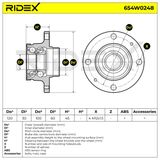 RIDEX Pyöränlaakerisarja 654W0248