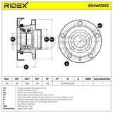 RIDEX Pyöränlaakerisarja 654W0253