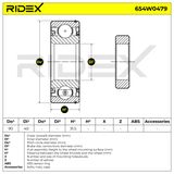 RIDEX Pyöränlaakerisarja 654W0479