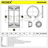 RIDEX Pyöränlaakerisarja 654W0488