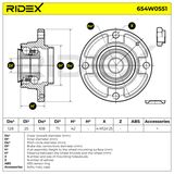 RIDEX Комплект подшипника ступицы колеса 654W0551