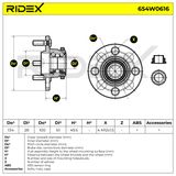RIDEX Pyöränlaakerisarja 654W0616