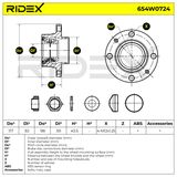 RIDEX Pyöränlaakerisarja 654W0724
