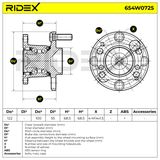 RIDEX Pyöränlaakerisarja 654W0725
