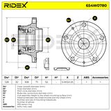 RIDEX Pyöränlaakerisarja 654W0780