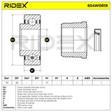 RIDEX Pyöränlaakerisarja 654W0818