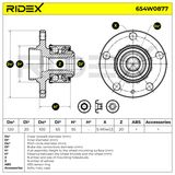 RIDEX Pyöränlaakerisarja 654W0877