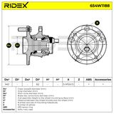 RIDEX Pyöränlaakerisarja 654W1188