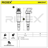 RIDEX Катушка зажигания 689C0147