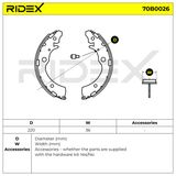 RIDEX Bromsbackar, sats 70B0026