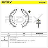 RIDEX Bromsbackar, sats 70B0067