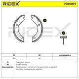 RIDEX Bromsbackar, sats 70B0077