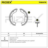 RIDEX Bromsbackar, sats 70B0078