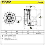 RIDEX Oljefilter 7O0041