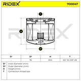 RIDEX Oljefilter 7O0047