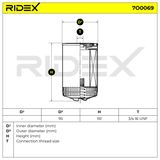 RIDEX Oljefilter 7O0069