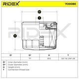 RIDEX Oljefilter 7O0080