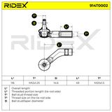 RIDEX Наконечник поперечной рулевой тяги 914T0002