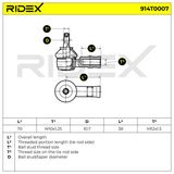 RIDEX Наконечник поперечной рулевой тяги 914T0007