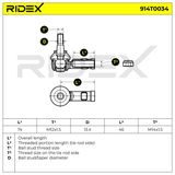 RIDEX Roolivarda ots 914T0034