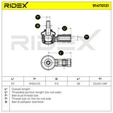 RIDEX Наконечник поперечной рулевой тяги 914T0121