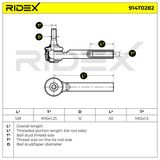 RIDEX Наконечник поперечной рулевой тяги 914T0282