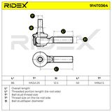RIDEX Roolivarda ots 914T0364
