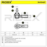 RIDEX Наконечник поперечной рулевой тяги 914T0457