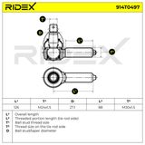 RIDEX Stūres šķērsstiepņa uzgalis 914T0497