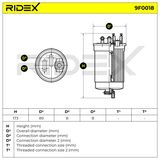 RIDEX Bränslefilter 9F0018