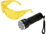 VOREL UV-LED-valaisin ja Suojalasit Vuodonetsintään 82756