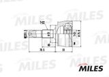 MILES Шарнирный комплект, приводной вал GA20094